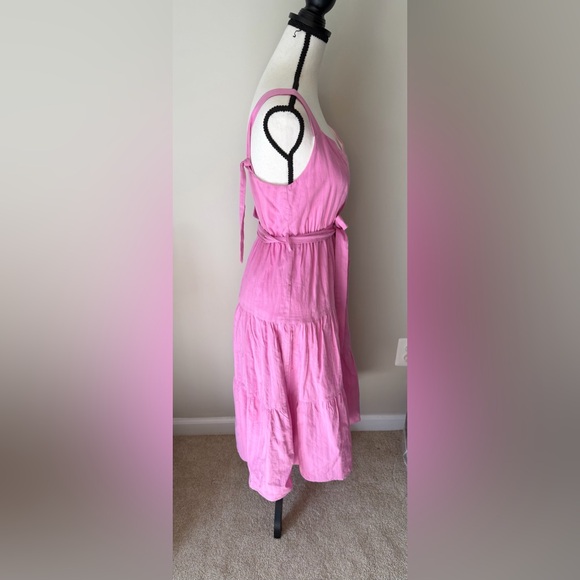 Pink Ruffle Midi Dress - Picture 4 of 8